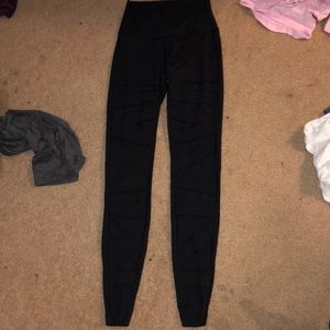 lulu lemon black mesh leggings